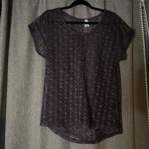 Short Sleeve- Purple Lace Top